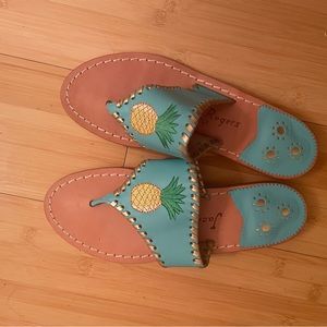 Jack Rogers blue sandals with pineapples